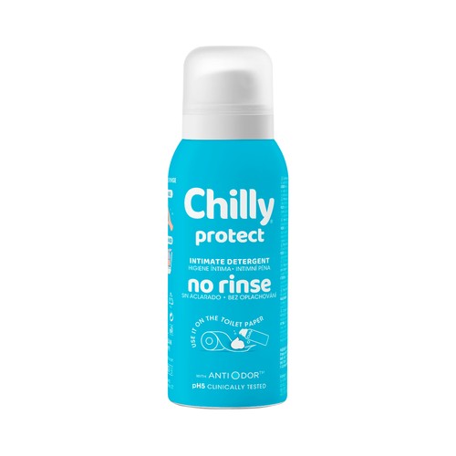 CHILLY No rinse Espuma limpiadora íntima sin aclarado, para pieles sensibles 100 ml.