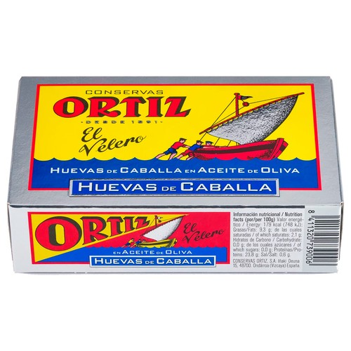 ORTIZ Huevas de caballa en aceite de oliva lata de 80 g.