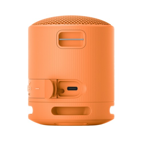 Mini altavoz inalábrico Sony SRS-XB 100 color naranja, por batería, BLUETOOTH, 2,4 GHz.