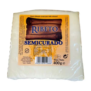 RIBETO Cuña de queso semicurado elaborado de forma artesanal RIBETO 400 g.