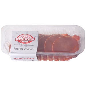 Imagen de Bandeja de lomo de cerdo adobado de calidad extra y cortado en filetes VALLINA