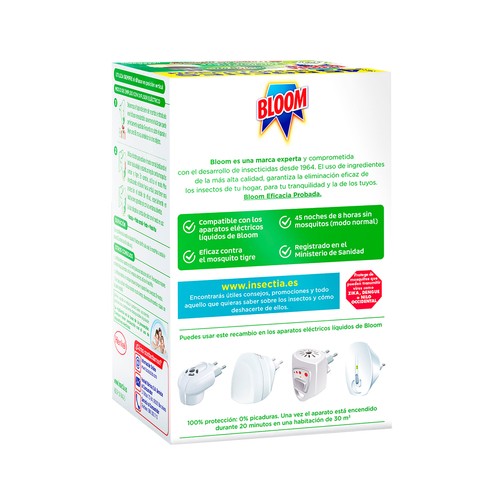 BLOOM Recambio antimosquitos común y tigre pro essencial 45 noches