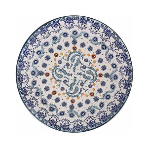 Imagen de Plato llano de loza decorada acabado brillo, 26cm. Azores SANTA CLARA.