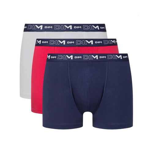 Lote de 3 calzoncillos bóxer de algodón para hombre DIM Coton Stretch, talla M.