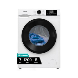 Imagen de Lavadora HISENSE WF1G7021BW 7KG, color blanca, clasificación energética: B, 1200RPM, H: 84,5cm, A: 59,5cm, F: 47cm.