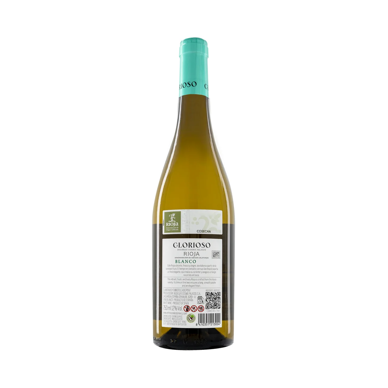 GLORIOSO Vino blanco con D.O. Ca. Rioja botella 75 cl.
