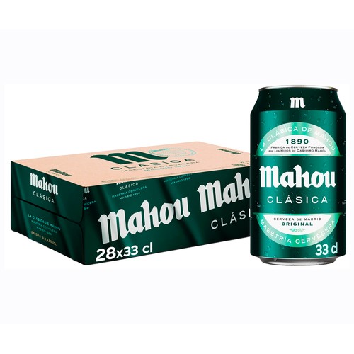 Cervezas Clásicas MAHOU pack de 28 latas de 33 cl.