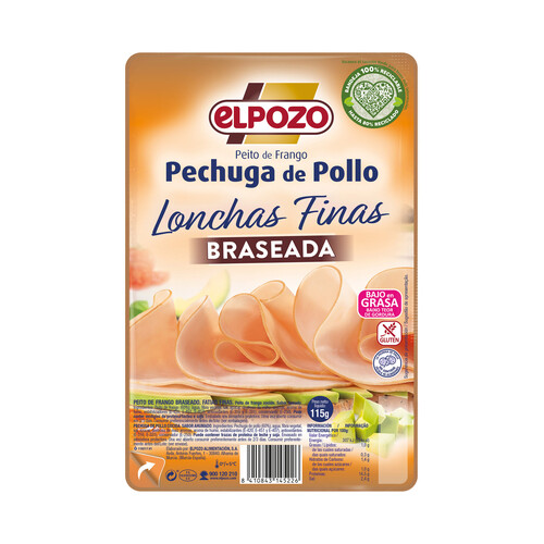 EL POZO Pechuga de pollo braseada cortada en finas 115 g.