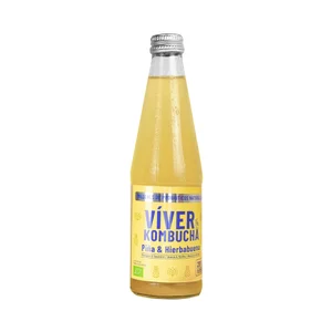 VIVER Kombucha ecológica de piña y hierbabuena 330 ml.