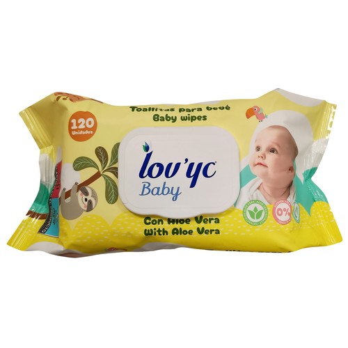 LOV´YC Baby Toallitas húmedas para bebé con aloe vera 120 uds.