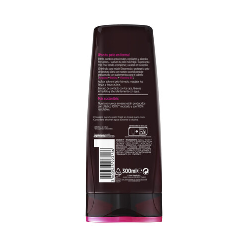 ELVIVE Acondicionador anti rotura para cabellos frágiles, con tendencia a caerse ELVIVE Full resist de L´oréal Paris 300 ml.