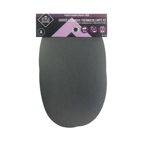 Codera termoadhesiva, color gris perla, set de 2 unidades, STYLE.