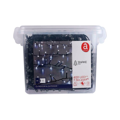 Guirnalda de 400 luces LED en blanco puro, 9 funciones ACTUEL.