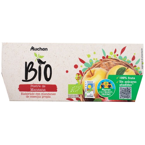 ALCAMPO CULTIVAMOS LO BUENO ECOLÓGICO Compota de manzana ecológica Pack de 4 uds. x 100 g.