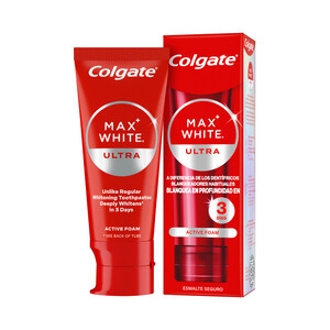 Imagen de COLGATE Max white ultra Pasta de dientes con flúor y acción blanqueante 50 ml.