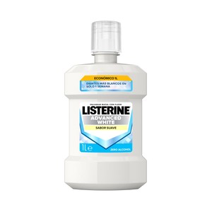 LISTERINE Enjuague bucal sin alcohol, con acción blanqueadora y sabor a menta 1 l.