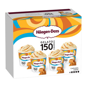 HÄAGEN-DAZS Mini tarrinas de helado de caramelo con salsa de caramelo con leche HÄAGEN-DAZS 4 x 95 ml.