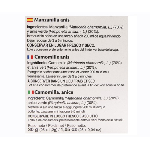 SHIP Manzanilla con anís 25 uds. 30 g.