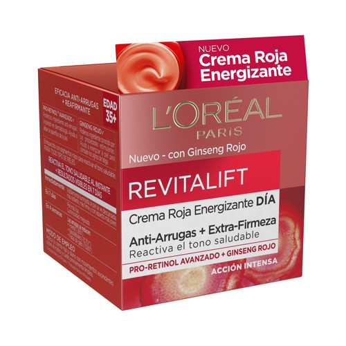 L´ORÉAL PARIS Revitalift 50 ml Crema energizante de día con ginseng rojo.
