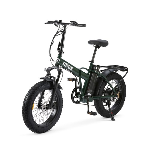 Bicicleta eléctrica plegable NILOX X8 Pro, color verde, 250W, ruedas 20", autonomía 70Km.