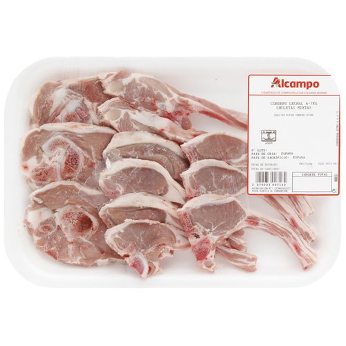 Chuletas mixtas de cordero lechal