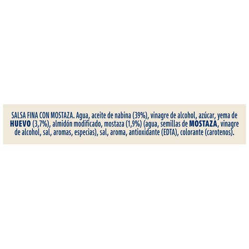 HELLMANN'S Salsa Mayonesa con mostaza formato bote bocabajo 430ml.