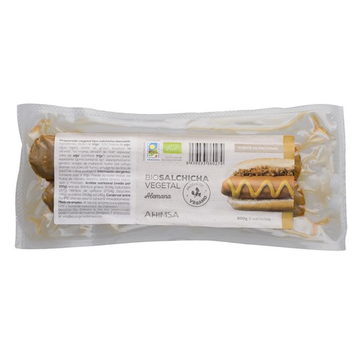 AHIMSA Salchichas Alemanas ecológicas AHIMSA 200 g.