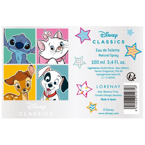 DISNEY Classics Neceser con eau de toilette (colonia) infantil con vaporizador en spray 100 ml.