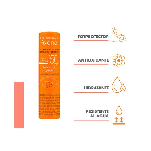 THERMALE AVÉNE Bálsamo labial hidratante y nutritivo con FPS 50+ (muy alto).