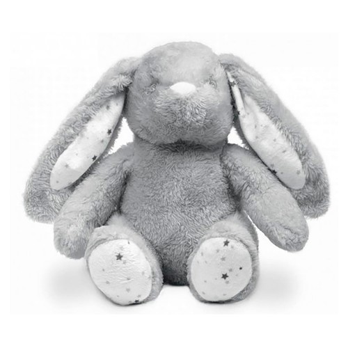 Set de peluche de conejo y mantas de estrellas, color gris, INTERBABY.