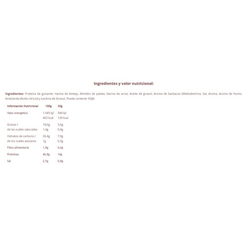 KETOPROTEIN Chips con sabor a barbacoa y con extra de proteínas 30 g.