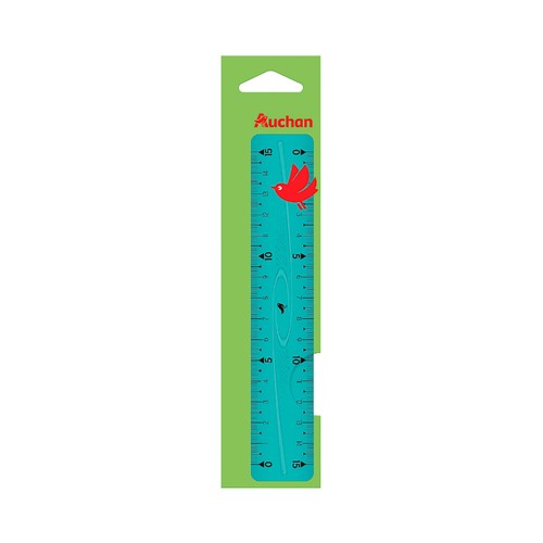 Regla flexible de 15 cm, color azul, ALCAMPO.