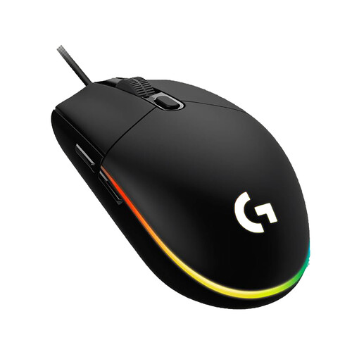 Ratón gaming LOGITECH G203 Lightsync negro, iluminación RGB, 6 botones programables, 8000dpi max, conexión Usb.