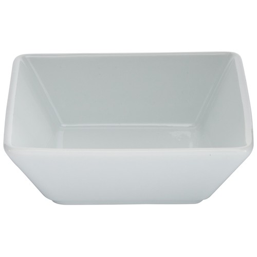 Bol cuadrado fabricado en porcelana blanca para aperitivos, 11,5cm, ACTUEL.