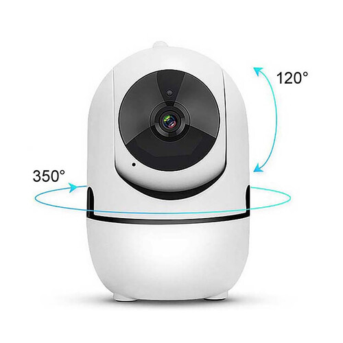 Cámara de seguridad WIFI MUVIT iO, full HD 1080P, uso interior, rotativa 360º, visión automática, tarjeta SD, control con APP.