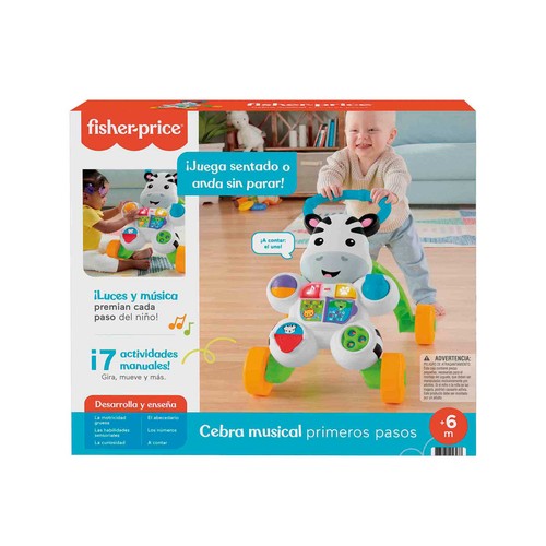 FISHER PRICE Cebra parlanchina primeros pasos, correpasillos bebé +6 meses (MATTEL DLD84)