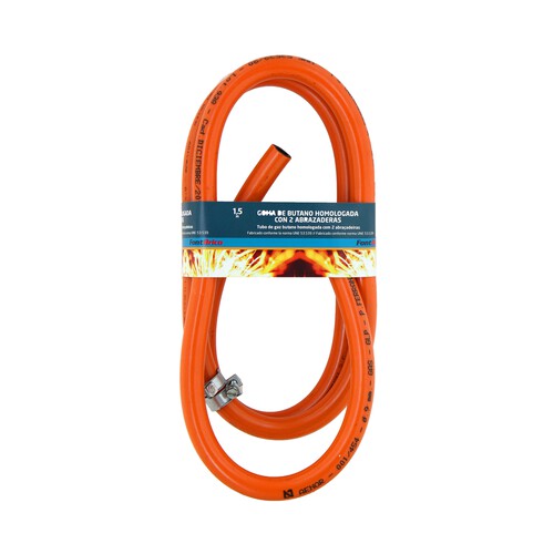 Alcampo Goma de butano homologada de 1.5 metros y con 2 abrazaderas FONTBRICO