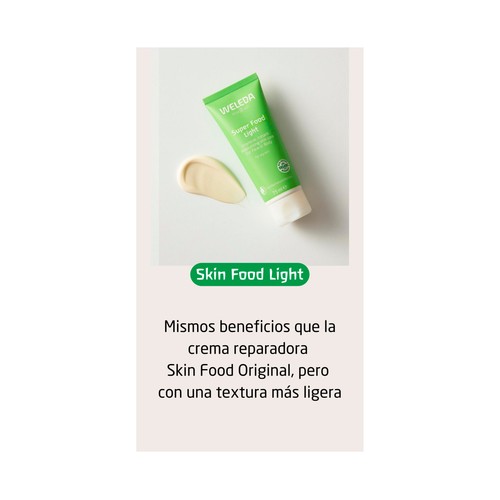 WELEDA Skin food light Crema nutrición intensa de textura ligera, para cara y cuerpo, ideal para pieles secas 75 ml.