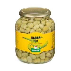 Imagen de AMALUR Habas baby frasco de 425 g.