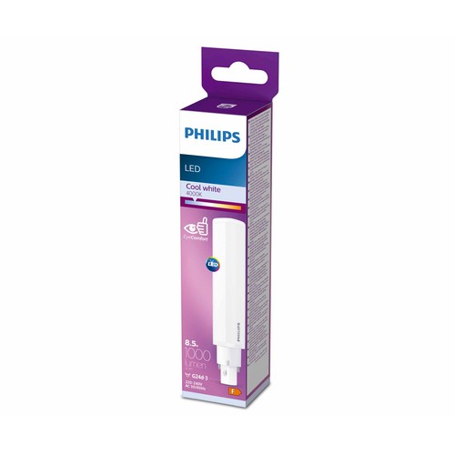 Bombilla Led G24d-3, 8.5W=26W, luz neutra 4000K, no regulable, PHILIPS.