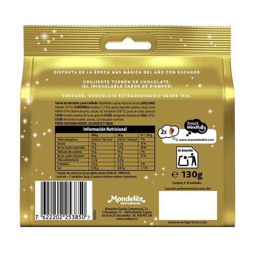 SUCHARD Turrón crujiente mini 130 g.