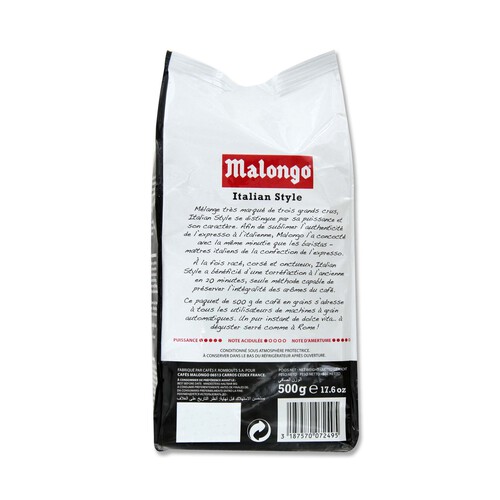 MALONGO Café en grano natural Italian Style 500 g.