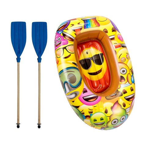 Barca hinchable Emoji 140cm + 2 remos, DEPORTES.