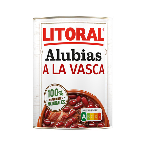 Alubias a la Vasca con embutido selecto LITORAL lata de 430 g.