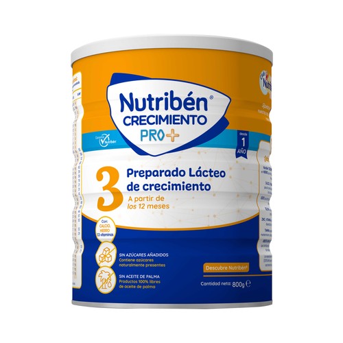 NUTRIBÉN Preparado lácteo (3) de crecimiento a partir de 12 meses NUTRIBÉN Pro + 800 g.