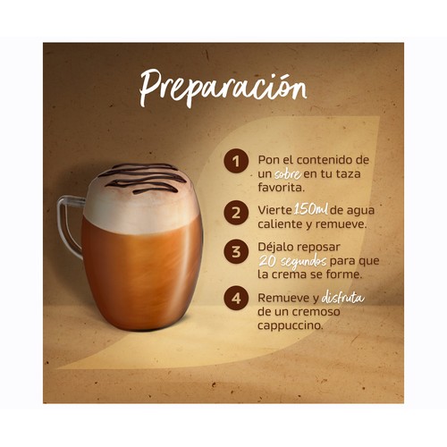 NESCAFE Café soluble capuccino vainilla 8 sobres 136 g.