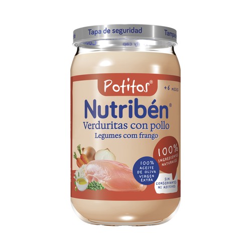 NUTRIBÉN Potitos® de verduritas con pollo, a partir de 6 meses 235 g.