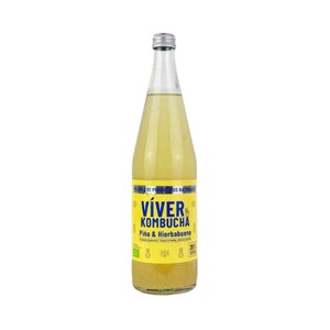 Viver Bio Bebida Fermentada de Té (kombucha) Ecológica Sabor a Piña y Hierbabuena 700 Ml.