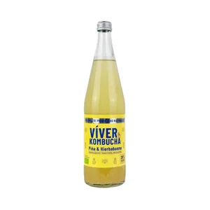 VIVER Bio Bebida fermentada de té (kombucha) ecológica sabor a piña y hierbabuena 700 ml.
