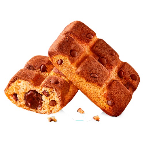 MILKA Cake&choc Bizcochitos con pepitas de chocolate con leche, rellenos de chocolate 350 g.
